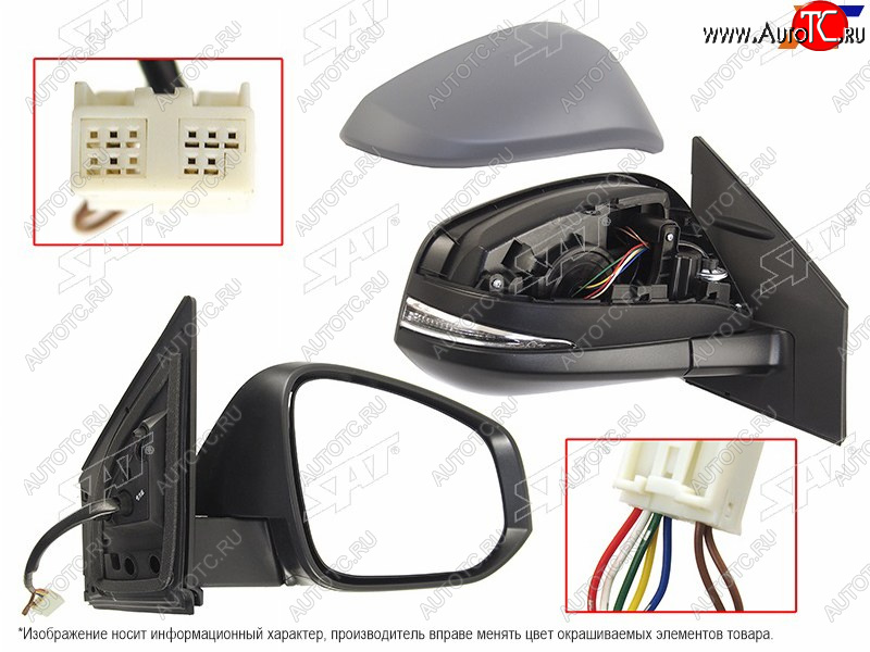 5 999 р. Зеркало Toyota RAV4 (XA40) 12-19 (Справа Обогрев Регулировка Повторитель поворота 7 контактов) SAT ST-16-0014  с доставкой в г. Кемерово