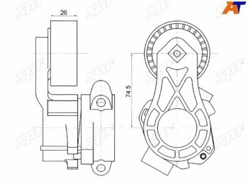 2 099 р. Натяжитель приводного ремня PEUGEOT BOXERFIAT DUCATOCITROEN JUMPERFORD TOURNEOTRANSIT 2,2 06- SAT ST-1611424780  с доставкой в г. Кемерово. Увеличить фотографию 1