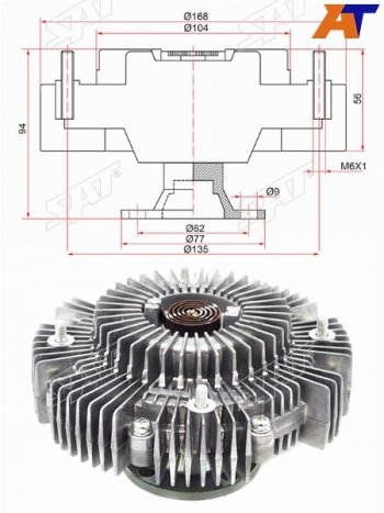 Вискомуфта TOYOTA LAND CRUISER PRADO GRJ150 1GRFE 09- SAT ST-170-0009
