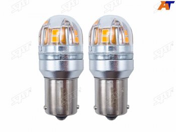 829 р. Лампа дополнительного освещения 12V PY21W 2.8W320LM  Canbus LED Оранжевая (Комплект 2 шт.) SAT ST-175-0066  с доставкой в г. Кемерово. Увеличить фотографию 1