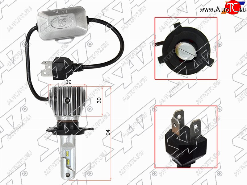 3 079 р. Комплект светодиодных ламп H4 20W3600LM LED SAT ST-175-0068  с доставкой в г. Кемерово