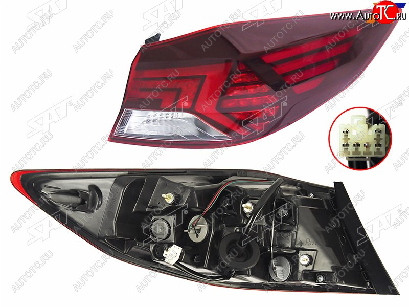 7 999 р. Правый фонарь (внешний, LED) SAT  Hyundai Elantra  AD (2018-2020) рестайлинг  с доставкой в г. Кемерово