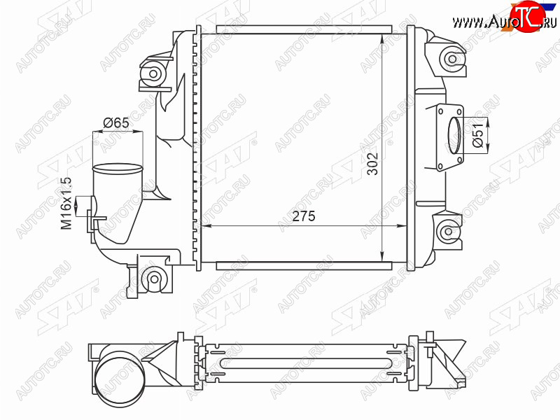 9 499 р. Интеркулер TOYOTA FORTUNER 10-HILUX 05- SAT ST-17940-0L060  с доставкой в г. Кемерово