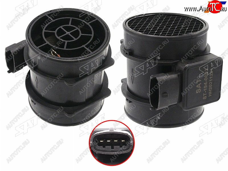 2 299 р. Расходомер воздуха OPEL ASTRA G 98-05 ASTRA H 04-10 CORSA C 00-06 VECTRA B 95-03 VECTRA C 02-08  SAT ST-194-0033  с доставкой в г. Кемерово
