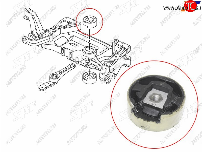 819 р. Сайлентблок Audi A3 03-13  Q3 11-19  Skoda Octavia 04-13  Volkswagen Golf 03-19  Jetta 05-19  P SAT ST-1K0199868Q  с доставкой в г. Кемерово