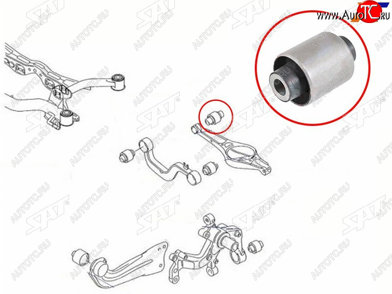 399 р. Сайлентблок Audi A3 03-13  Q3 11-19  Chery Tiggo 4 17-19  Skoda Octavia 04-13  Volkswagen Golf 0 SAT ST-1K0505311AB-B  с доставкой в г. Кемерово