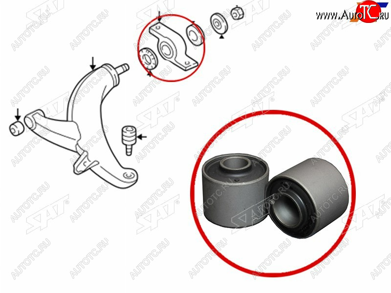 549 р. Сайлентблок Subaru Forester 05-08  Impreza 92-07  Legacy 93-98  Outback 94-03 SAT ST-20201-FA060  с доставкой в г. Кемерово