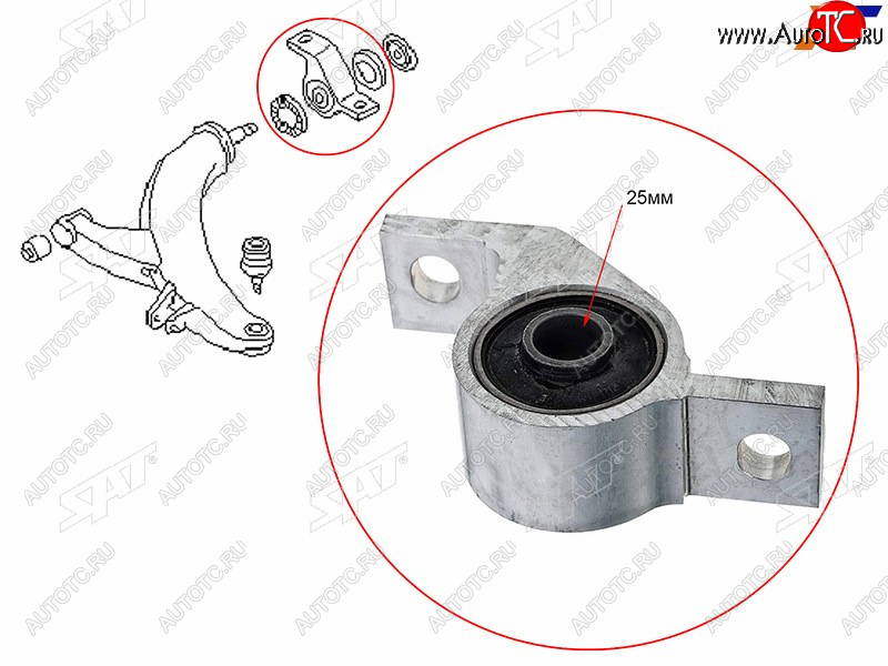 1 199 р. Сайлентблок Subaru Forester 97-08  Impreza 92-07  Legacy 93-98  Outback 94-03 (Перед Слева) SAT ST-20201-AC110  с доставкой в г. Кемерово