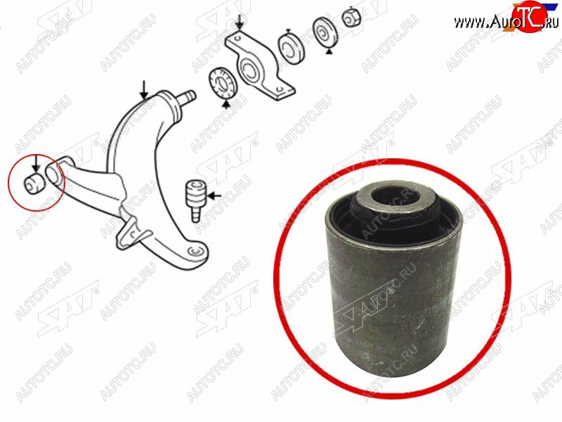349 р. Сайлентблок Mazda 6 07-12  Subaru Forester 97-08  Impreza 92-07  Legacy 89-03  Outback 94-03 (Пе SAT ST-20201-FC020  с доставкой в г. Кемерово