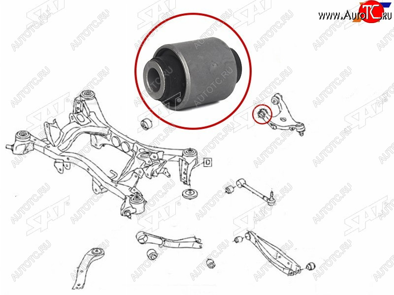 349 р. Сайлентблок Subaru Forester 07-19  Impreza 07-14  Legacy 03-15  Outback 03-15 SAT ST-20252-XA01A-BU  с доставкой в г. Кемерово
