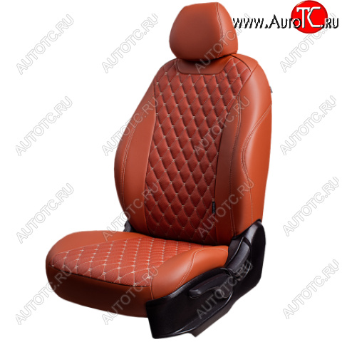 16 499 р. Комплект чехлов для сидений (Орегон) БАЙРОН РОМБ Lord Autofashion Audi Q3 8U дорестайлинг (2011-2015) (коричневый, вставка св-коричневы, строчка беж)  с доставкой в г. Кемерово