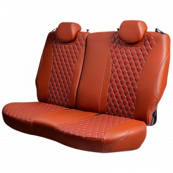 16 499 р. Комплект чехлов для сидений (Орегон) БАЙРОН РОМБ Lord Autofashion Audi Q3 8U дорестайлинг (2011-2015) (коричневый, вставка св-коричневы, строчка беж)  с доставкой в г. Кемерово. Увеличить фотографию 6