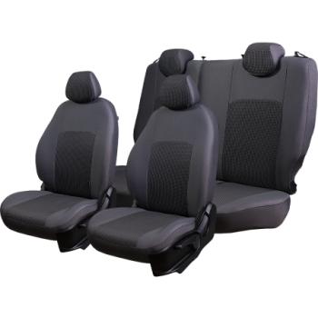 5 399 р. Комплект чехлов для сидений (РЗСиС 60/40 2Г Жаккард) ДУБЛИН Lord Autofashion Ford Fusion 1 хэтчбэк дорестайлинг (2002-2005) (серый, вставка Сеул серый)  с доставкой в г. Кемерово. Увеличить фотографию 3