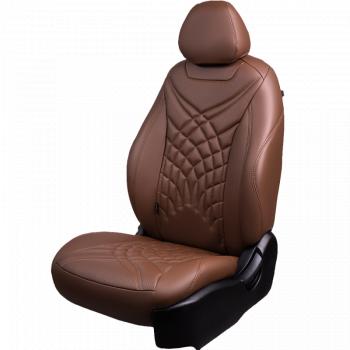 Комплект чехлов для сидений (РЗС 40/60 3Г Орегон) БАЙРОН ст ЖУК Lord Autofashion Hyundai IX35 LM дорестайлинг (2009-2013) (темно-коричневый, вставка темно-коричневая+коричневая, строчка коричневая)