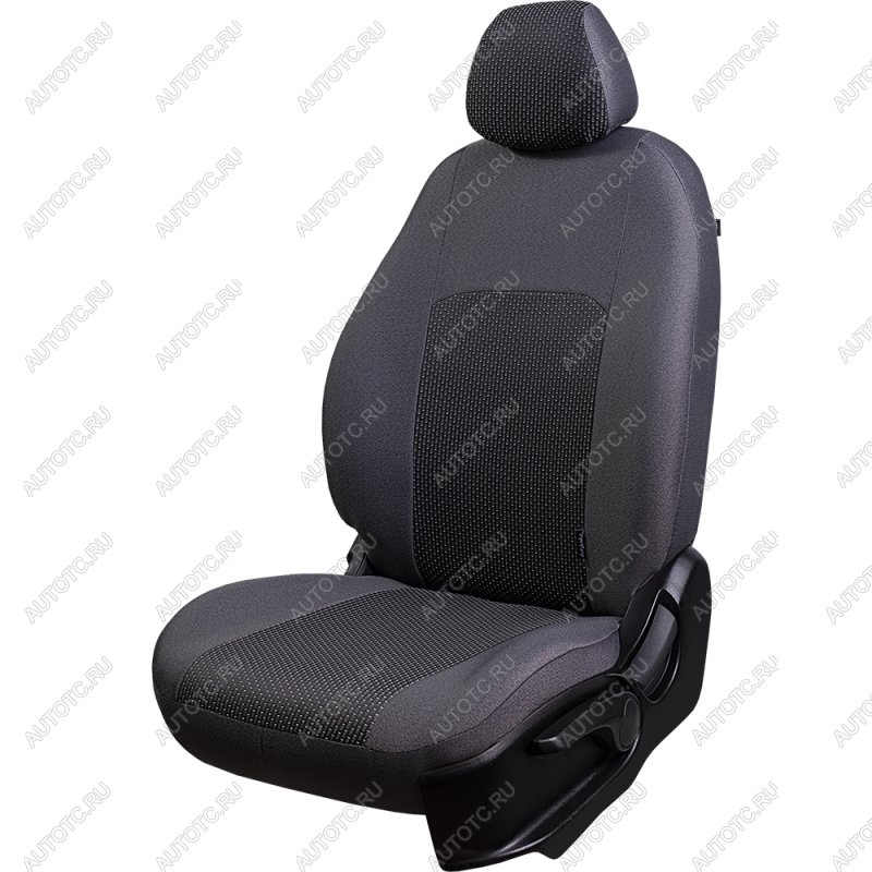 5 399 р. Комплект чехлов для сидений (РЗСиС 60/40 2Г Жаккард) ДУБЛИН Lord Autofashion  Лада Гранта Кросс  2194 (2018-2025) (серый, вставка Сеул серая)  с доставкой в г. Кемерово