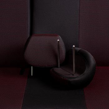5 849 р. Комплект чехлов для сидений (5 мест, ЦЗС, 3П Жаккард) Дублин Lord Autofashion Лада Ларгус дорестайлинг R90 (2012-2021) (черный, вставка Ёж красная)  с доставкой в г. Кемерово. Увеличить фотографию 9