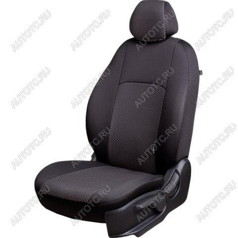 6 299 р. Комплект чехлов для сидений (РЗС 60/40 2П+ЗГ Жаккард) Дублин Lord Autofashion Renault Sandero (B8) дорестайлинг (2014-2018) (черный, вставка Стежок серая)  с доставкой в г. Кемерово