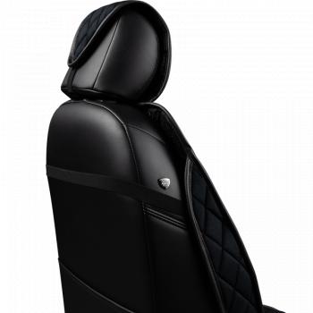 4 699 р. Накидка на сиденье (5 мест Хами) ФЕНИКС ст РОМБ Lord Autofashion   (черный, строчка красная)  с доставкой в г. Кемерово. Увеличить фотографию 5