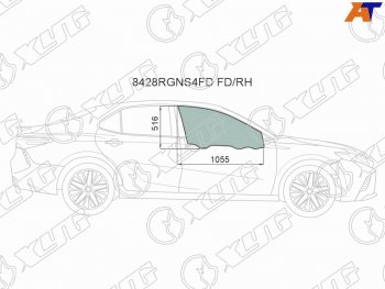 3 399 р. Стекло боковое опускное (Спереди Справа Цвет зеленый Крепления) Toyota Camry (XV70) 17-21  Camry XYG 8428RGNS4FD FD/RH  с доставкой в г. Кемерово. Увеличить фотографию 1
