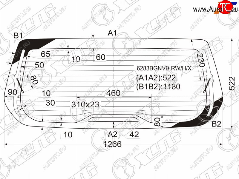 10 399 р. Стекло заднее (Цвет зеленый Обогрев) Opel Zafira 99-05  Subaru Traviq 01-04 XYG 6283BGNVB RW/H/X  с доставкой в г. Кемерово