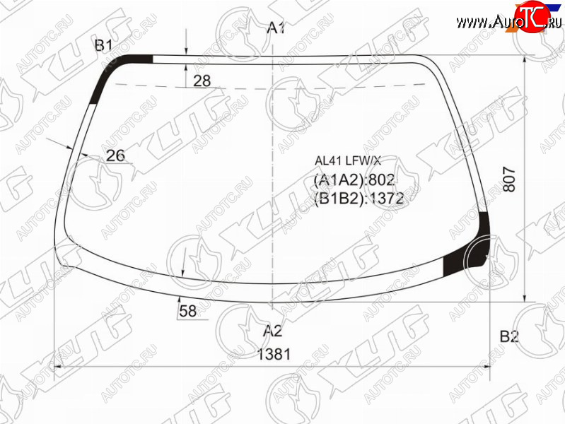 7 299 р. Стекло лобовое Toyota Corolla II 90-94  Corsa 90-94  Tercel 90-94 XYG AL41 LFW/X  с доставкой в г. Кемерово
