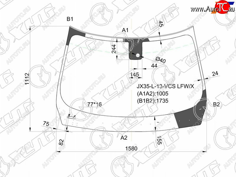 10 349 р. Стекло лобовое (Датчик дождя) XYG INFINITI JX35 (2012-2014)  с доставкой в г. Кемерово