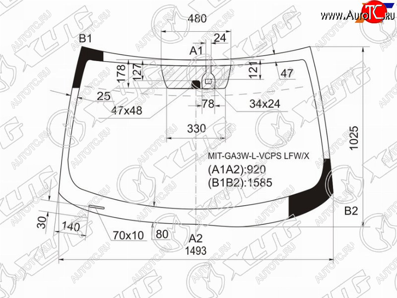 7 699 р. Стекло лобовое (Датчик дождя) Mitsubishi ASX 10-16  Citroen C4 Aircross 12-16  Peugeot 4008 12-15 XYG MIT-GA3W-L-VCPS LFW/X  с доставкой в г. Кемерово