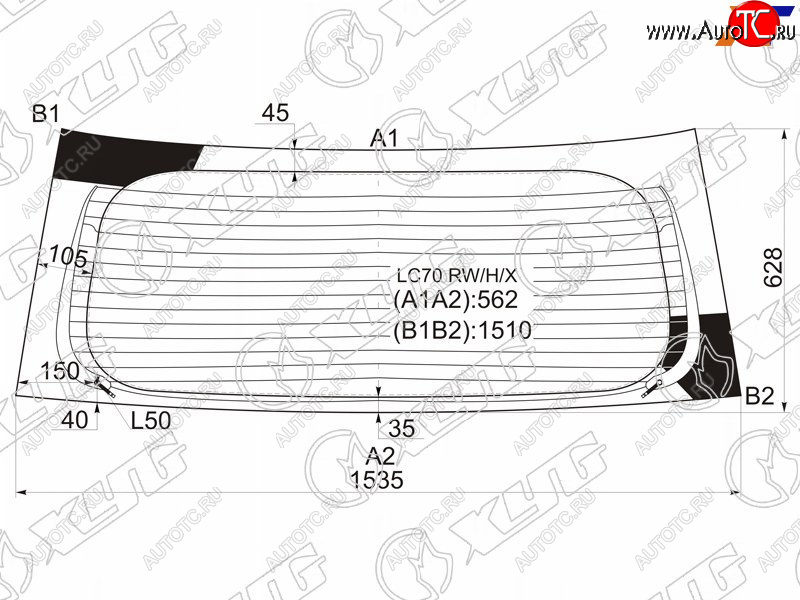 10 399 р. Стекло заднее (Цвет зеленый Обогрев) Mazda MPV 99-06 XYG LC70 RW/H/X  с доставкой в г. Кемерово