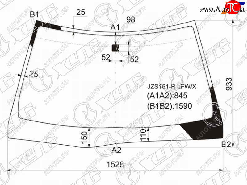 10 999 р. Стекло лобовое Lexus GS 97-04  Toyota Aristo 97-04 XYG JZS161-R LFW/X  с доставкой в г. Кемерово