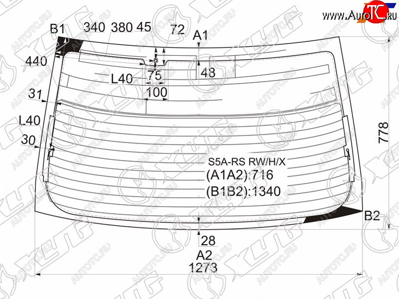 10 399 р. Стекло заднее (Цвет зеленый Обогрев Антенна) Honda Civic 00-06  Civic Ferio 00-05 XYG S5A-RS RW/H/X  с доставкой в г. Кемерово