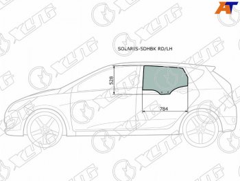 2 699 р. Стекло боковое опускное (Сзади Слева Цвет зеленый) Hyundai Solaris 10-17  Accent 11-17 XYG SOLARIS-5DHBK RD/LH  с доставкой в г. Кемерово. Увеличить фотографию 2
