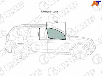 2 399 р. Стекло боковое опускное (Спереди Справа Цвет зеленый) Nissan Terrano 14-22  Renault Duster 10-21 XYG SANDERO FD/RH  с доставкой в г. Кемерово. Увеличить фотографию 2