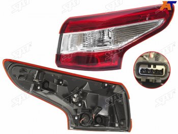 3 799 р. Фонарь задний правый (внешний) SAT Nissan Qashqai 2 J11 дорестайлинг (2013-2019)  с доставкой в г. Кемерово. Увеличить фотографию 2
