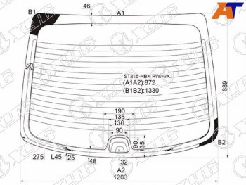 9 549 р. Стекло заднее (Цвет зеленый Обогрев) Toyota Avensis (T220) 97-03 XYG ST215-HBK RW/H/X  с доставкой в г. Кемерово. Увеличить фотографию 1