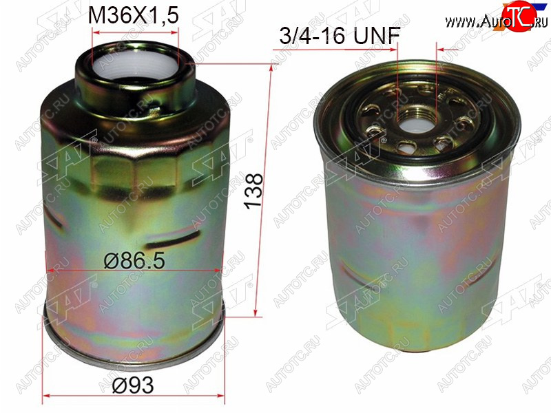 529 р. Фильтр топливный TOYOTA LAND CRUISER  90-PRADO 90120 96-DYNA TOYOACE 83- DIESEL SAT ST-23303-64010  с доставкой в г. Кемерово