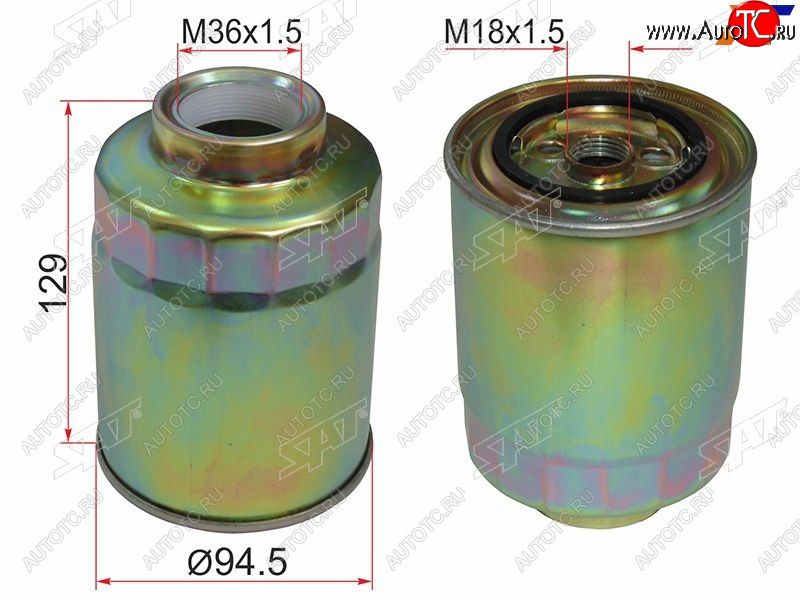 569 р. Фильтр топливный TOYOTA COROLLAVERSO CDE120 1CDFTV 03-06 LAND CRUISER 100 1HD 98-07(две прокладки) SAT ST-23390-64480  с доставкой в г. Кемерово