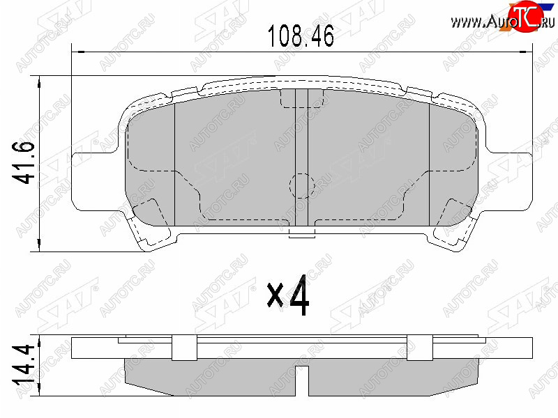 739 р. Колодки тормозные зад RH-LH SAT Subaru Forester SG рестайлинг (2005-2008)  с доставкой в г. Кемерово