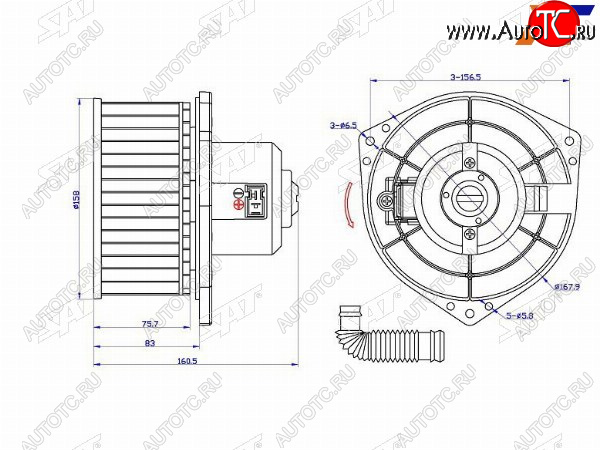 3 699 р. Мотор отопителя салона Nissan Pathfinder 95-04  Primera 95-02  Terrano 95-02  Avenir 98-05 SAT ST-27220-0E005  с доставкой в г. Кемерово