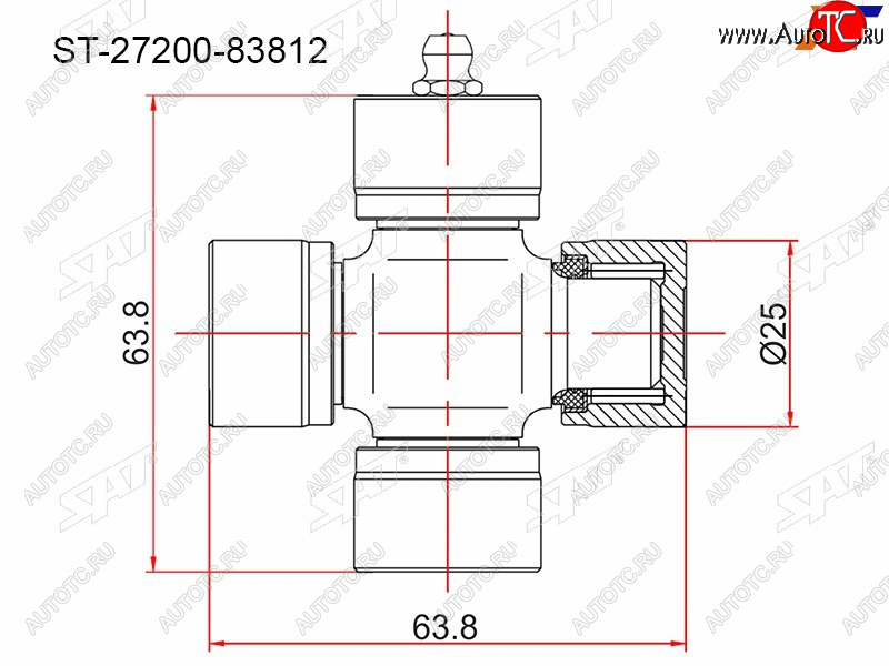 359 р. Крестовина SUZUKI GRAND VITARA 98-06VITARA 89-98 SAT ST-27200-83812  с доставкой в г. Кемерово