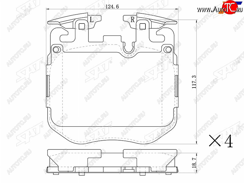 3 399 р. Колодки тормозные передние FL-FR SAT BMW X3 G01 дорестайлинг (2017-2021)  с доставкой в г. Кемерово