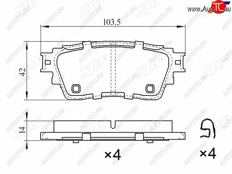 949 р. Колодки тормозные барабанные задние LH-RH SAT Mitsubishi Outlander GF дорестайлинг (2012-2014)  с доставкой в г. Кемерово