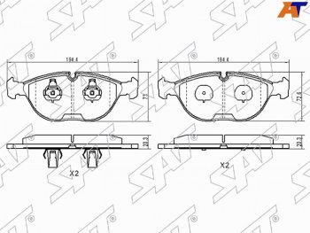 1 599 р. Колодки тормозные передние FL-FR SAT  Mercedes-Benz C-Class ( S202,  W202) - E-Class ( W210,  W211)  с доставкой в г. Кемерово. Увеличить фотографию 1