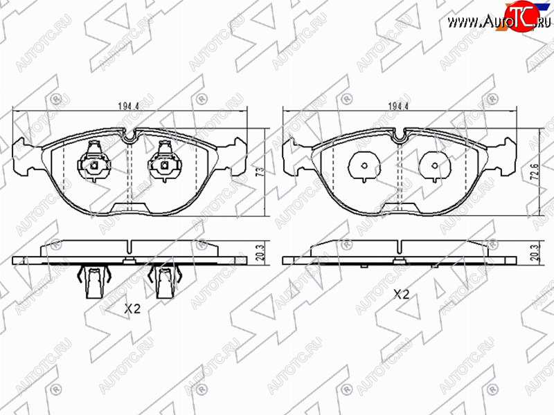 1 649 р. Колодки тормозные передние FL-FR SAT  Mercedes-Benz C-Class ( S202,  W202) - E-Class ( W210,  W211)  с доставкой в г. Кемерово