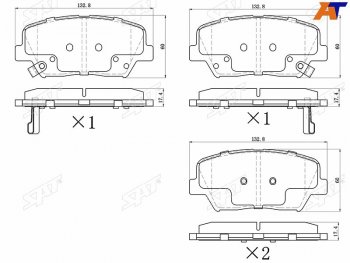 1 019 р. Колодки тормозные передние FR-FL SAT   Hyundai Creta ( GS,  SU) (2015-2022), Hyundai Santa Fe ( DM,  TM) (2012-2022), KIA Carens  RP (2013-2019), KIA Sorento  XM (2012-2015)  с доставкой в г. Кемерово. Увеличить фотографию 1