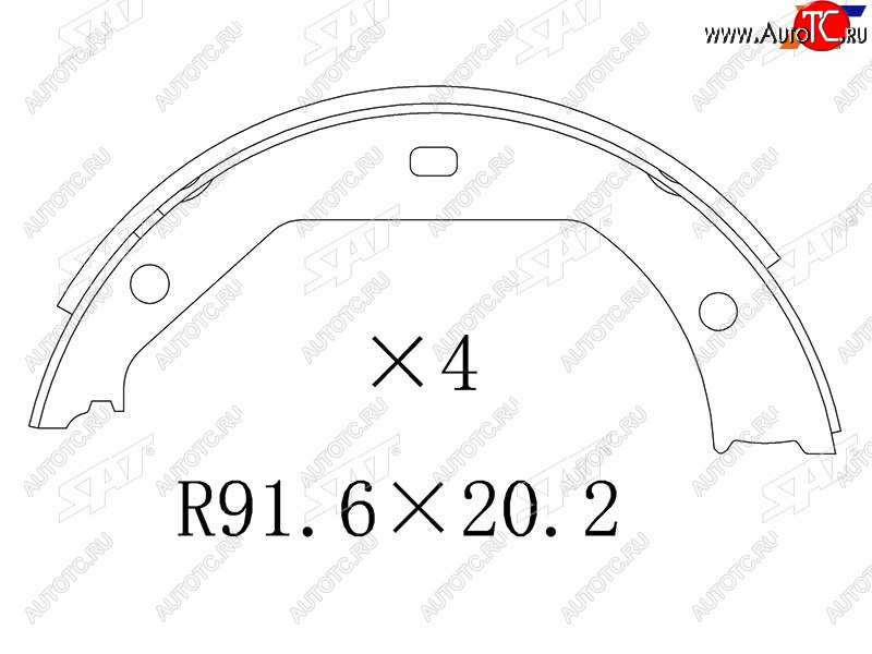 1 189 р. Колодки тормозные барабанные задние RH-LH SAT BMW 3 серия F30 седан дорестайлинг (2012-2015)  с доставкой в г. Кемерово