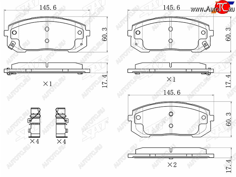 1 099 р. Колодки тормозные передние FR-FL SAT   Hyundai Sonata  DN8 (2019-2022), KIA K5  DL (2019-2022)  с доставкой в г. Кемерово