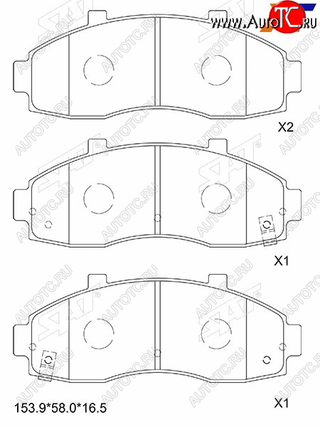 1 599 р. Колодки тормозные перед FR-FL SAT KIA Carnival UP,GQ минивэн рестайлинг (2002-2006)  с доставкой в г. Кемерово