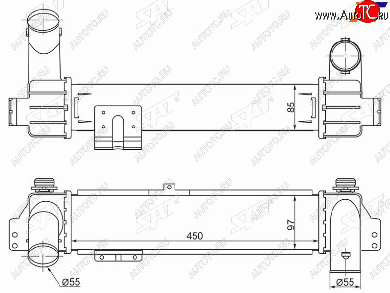 7 599 р. Интеркулер KIA SORENTO 03-06 (140л.с.) SAT ST-28190-4A160  с доставкой в г. Кемерово
