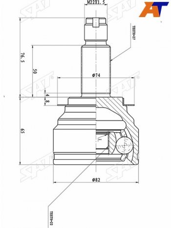 Шрус наружный SUBARU IMPREZA GEGH SAT ST-28391-FG000