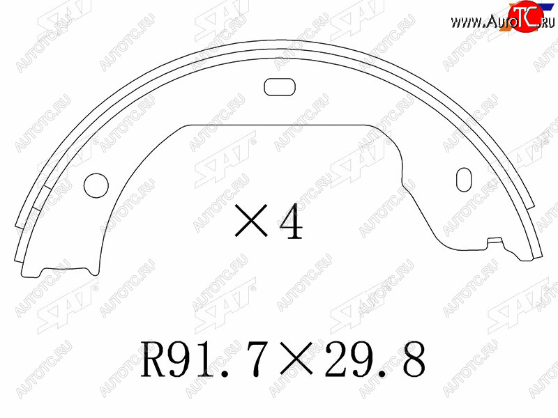 1 579 р. Колодки барабанные задние RH-LH SAT Volkswagen Transporter T5 дорестайлинг (2003-2009)  с доставкой в г. Кемерово